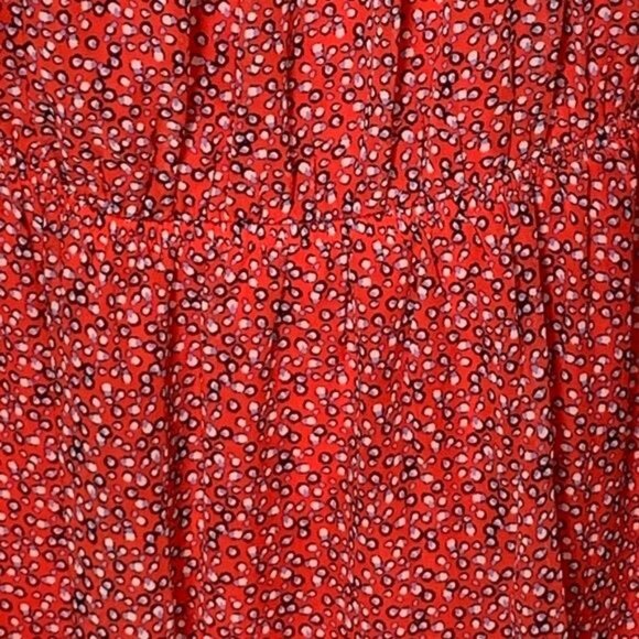 ECI Women’s XL Red Boho Peasant Sheath Dress Long Sleeve Casual Work - Picture 10 of 13